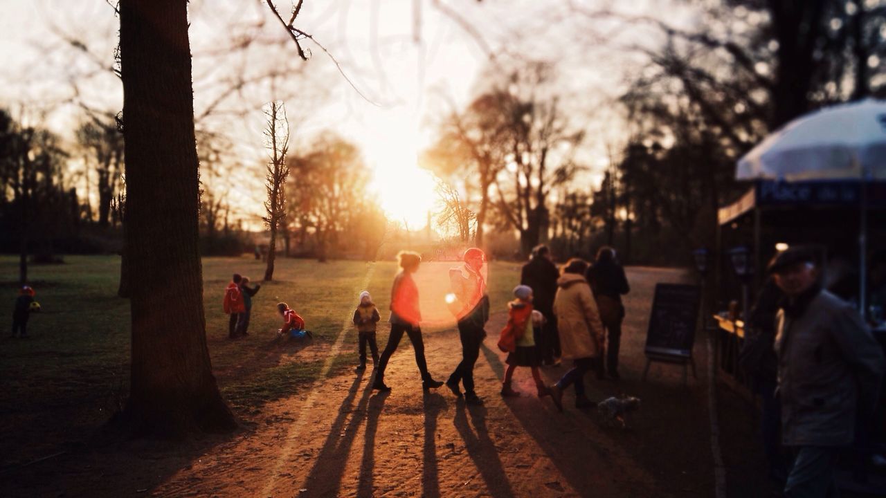 People at park during sunset