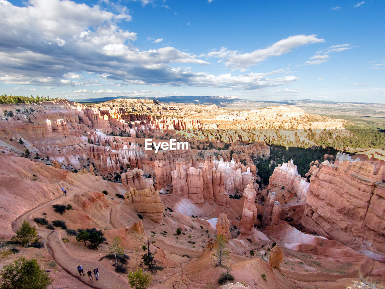 Aerial view of landscape against cloudy sky