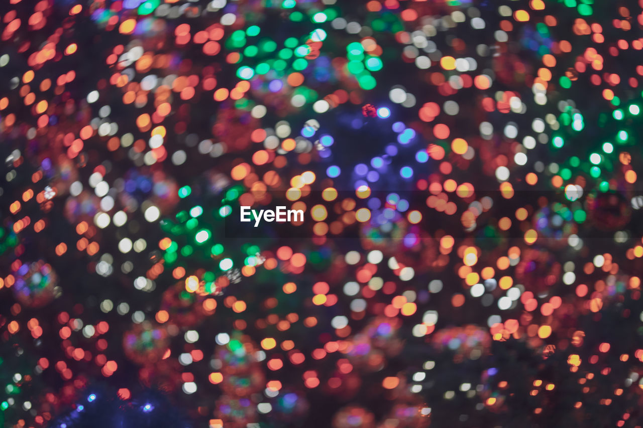 Full frame shot of defocused illuminated lights