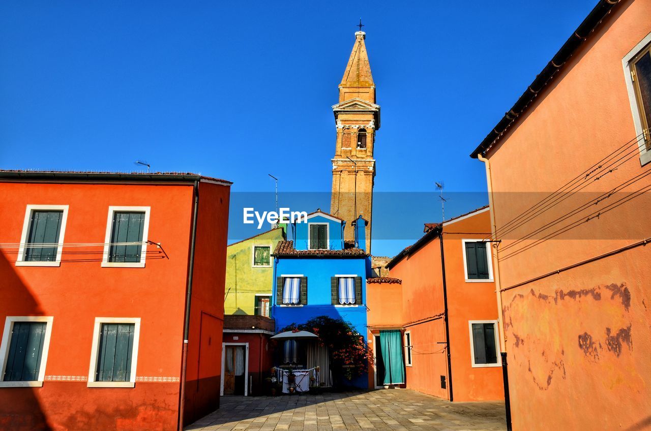 BUILDINGS AGAINST CLEAR BLUE SKY