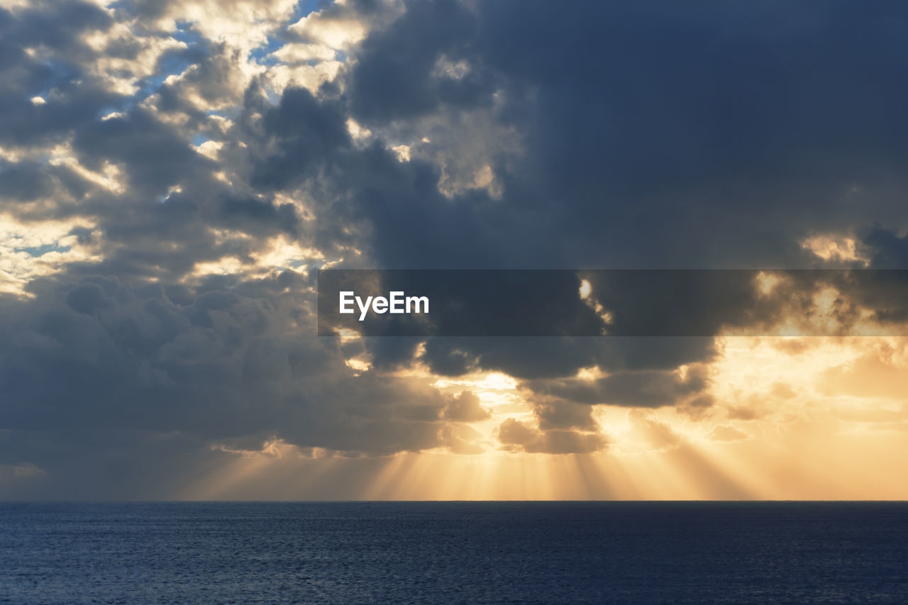 SCENIC VIEW OF SEA DURING SUNSET