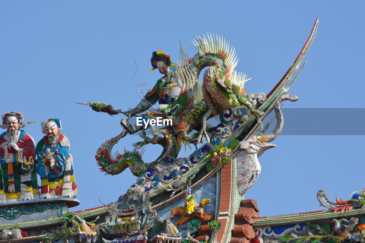 STATUE AGAINST CLEAR SKY