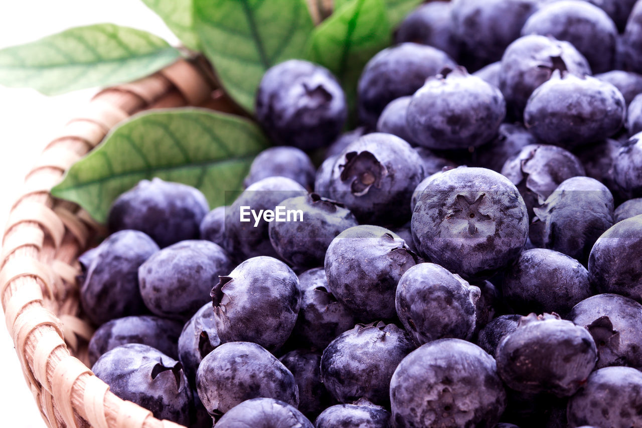 CLOSE-UP OF BLUEBERRIES