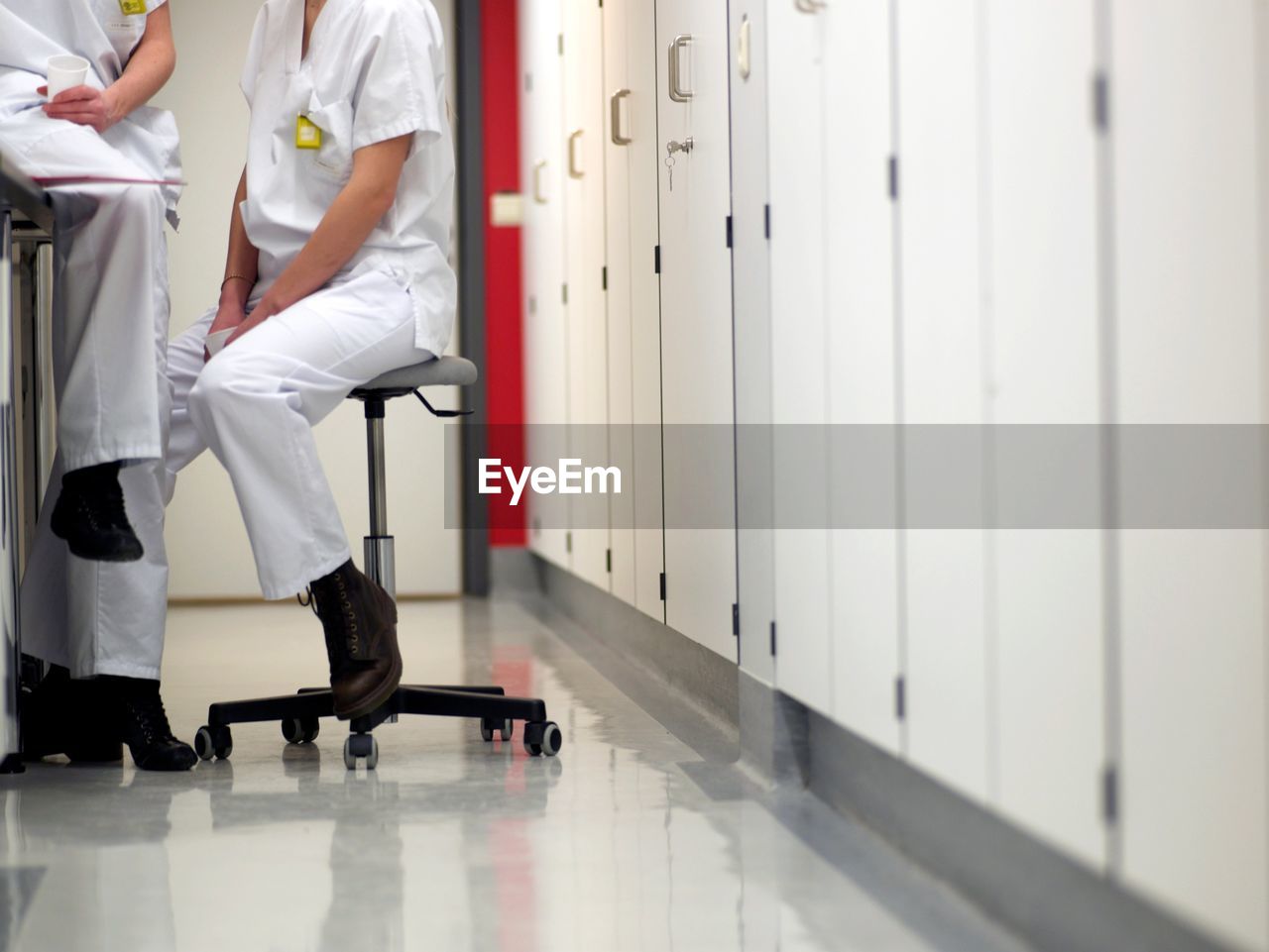 Two nurses talking