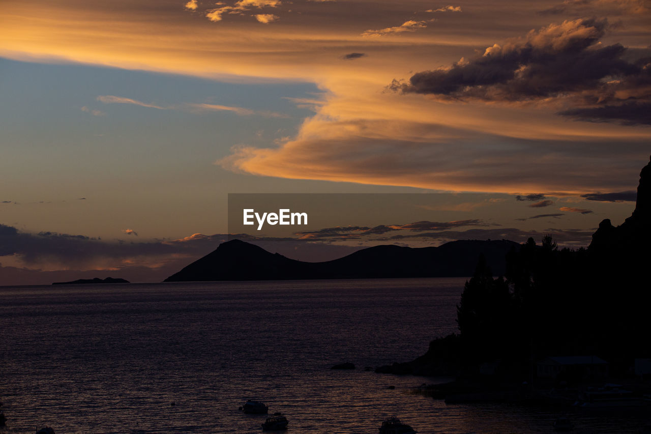 SCENIC VIEW OF SEA DURING SUNSET