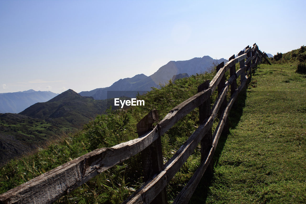 Scenic view of landscape against clear sky