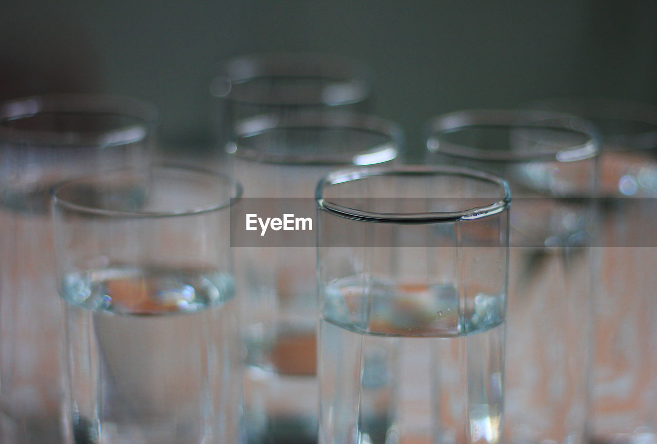 Glasses of water, close up