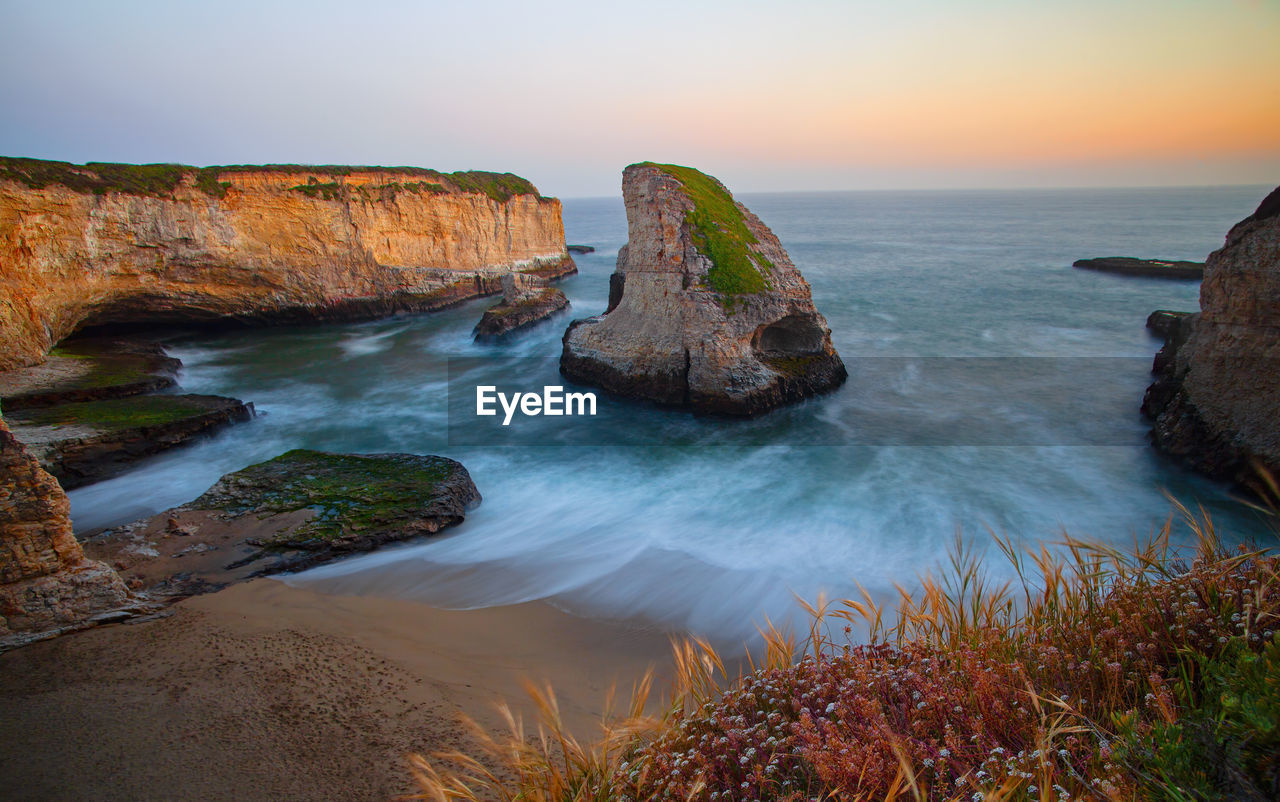 Shark fin cove beach, california