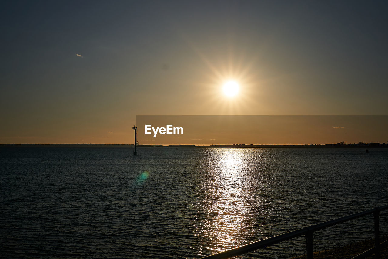 SCENIC VIEW OF SUNSET OVER SEA