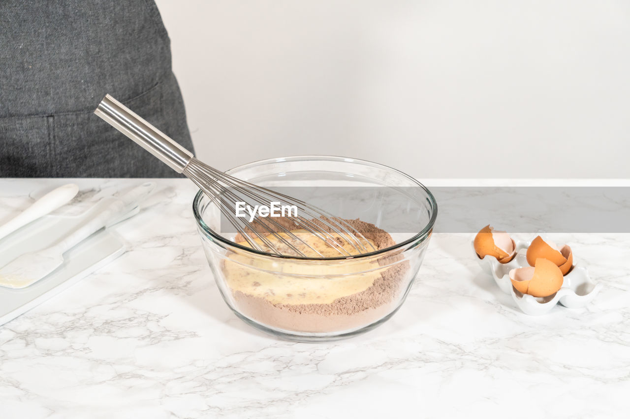 close-up of food in bowl on table