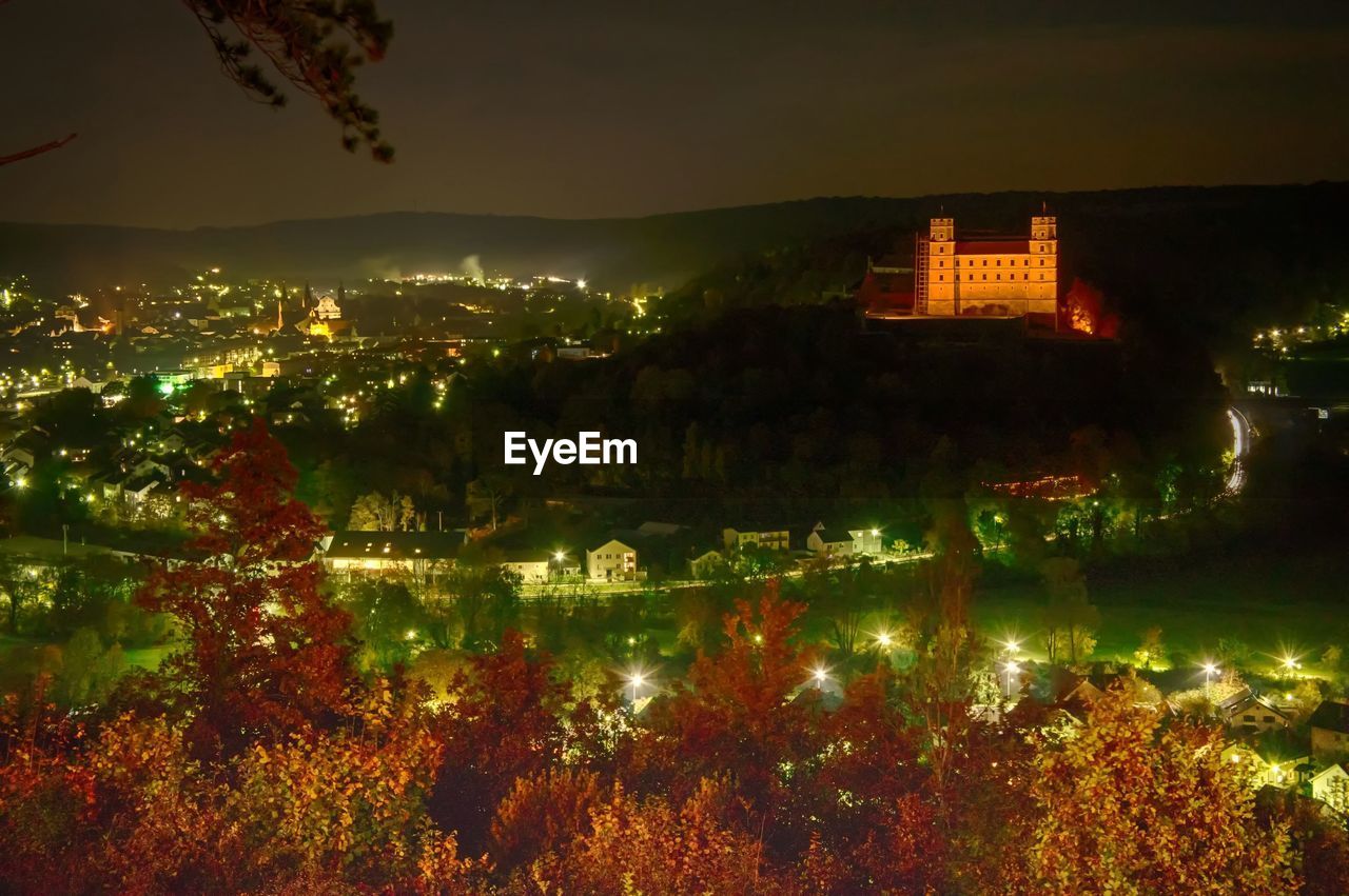 Willibaldsburg castle against sky during autumn