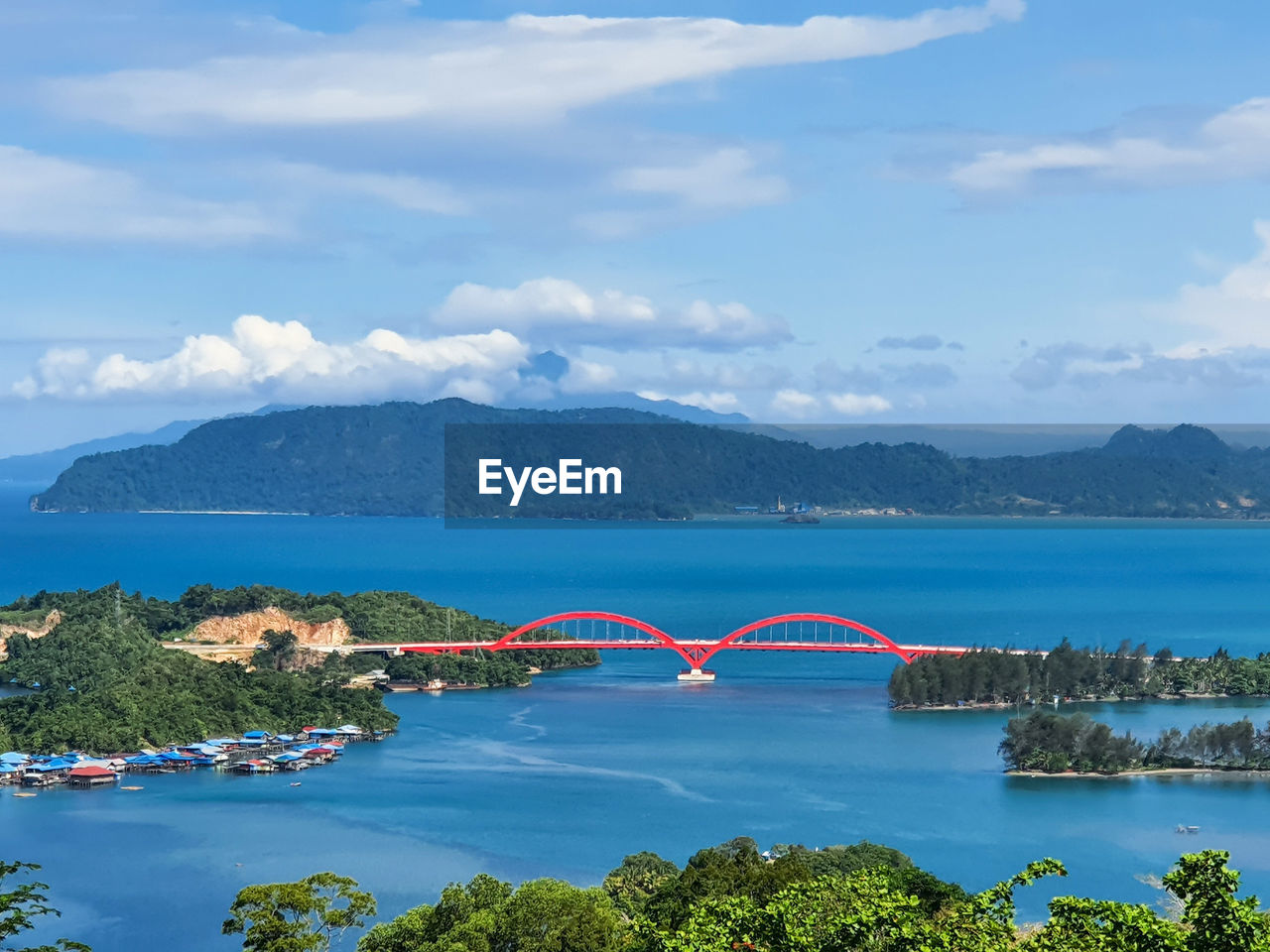 Holtekan bridge in jayapura city view in bukit jokowi