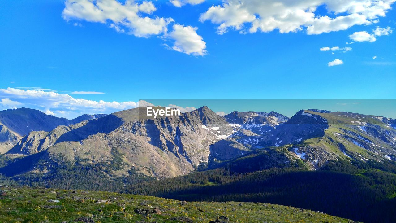 Scenic view of mountains against sky