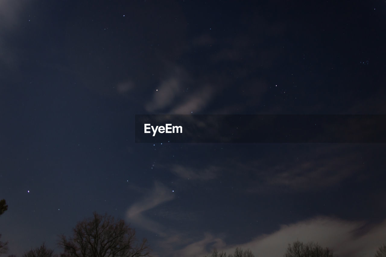 LOW ANGLE VIEW OF STAR FIELD AT NIGHT