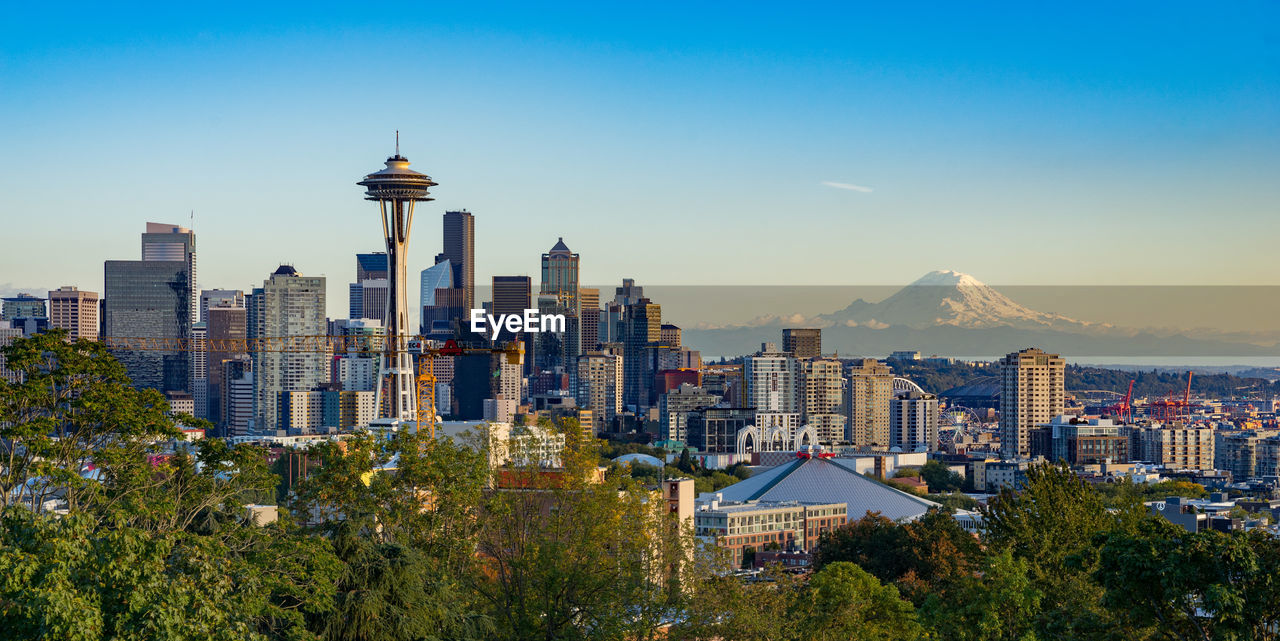 View of skyscrapers in city