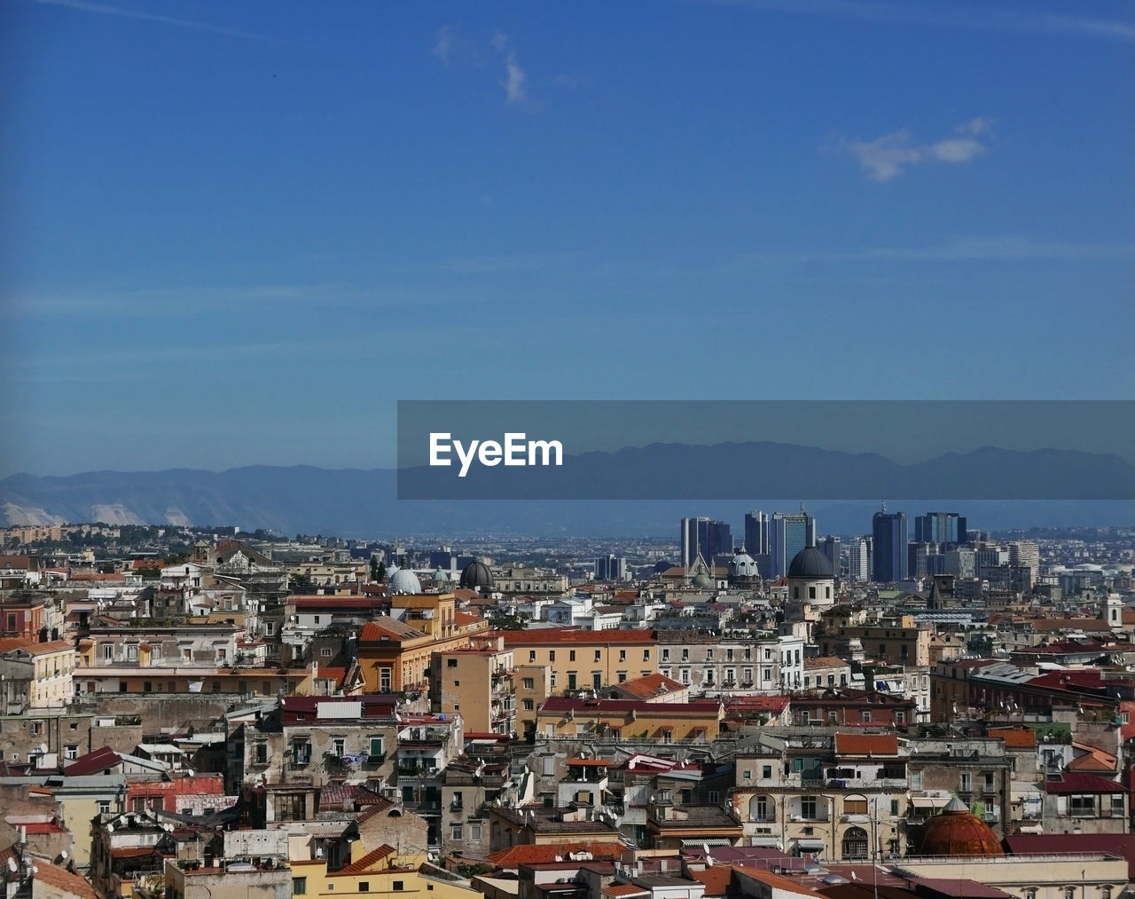 Beautiful view of the rooftops of naples on a clear day