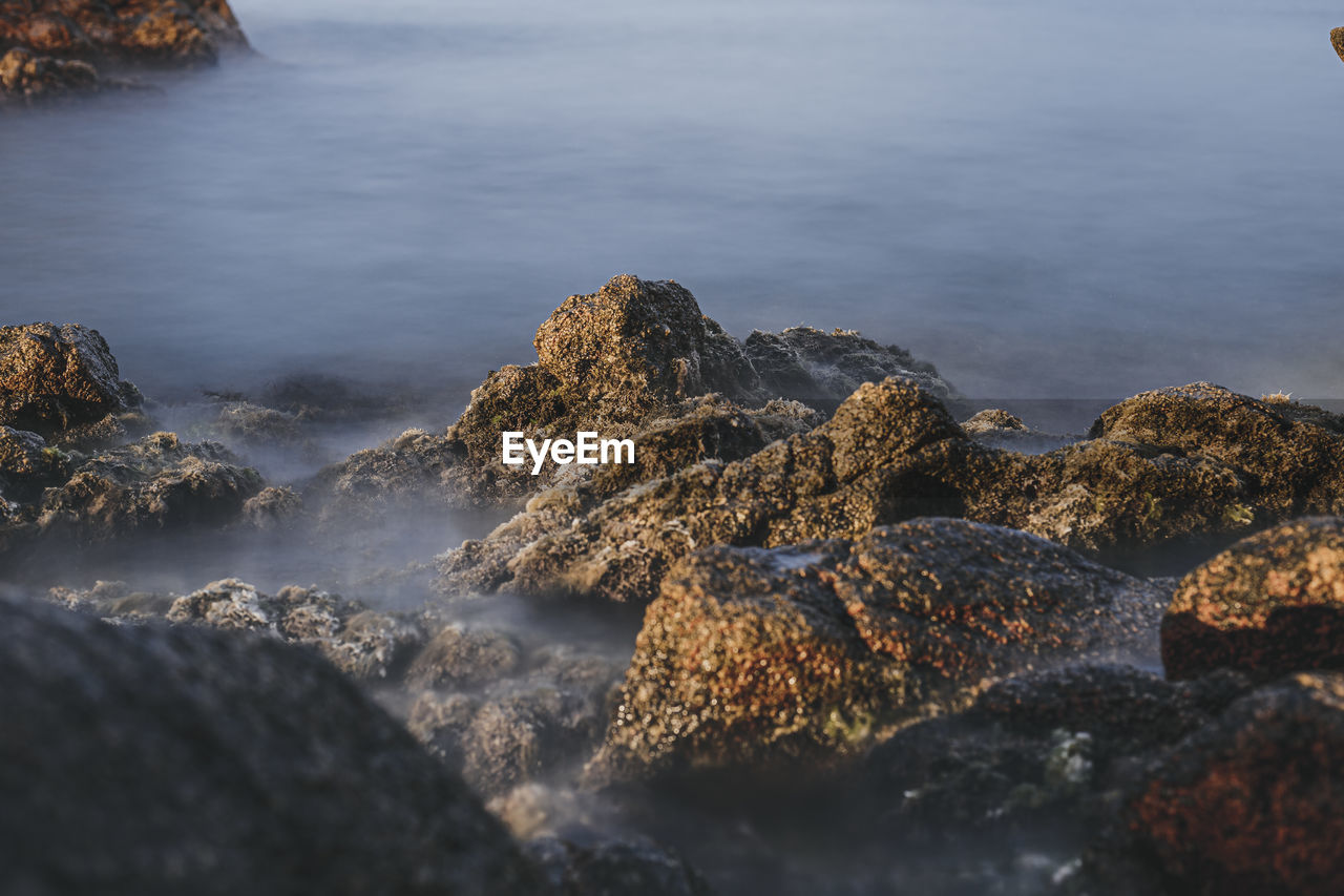 Rock formation on beach