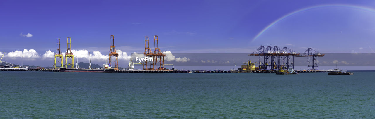 COMMERCIAL DOCK BY SEA AGAINST SKY