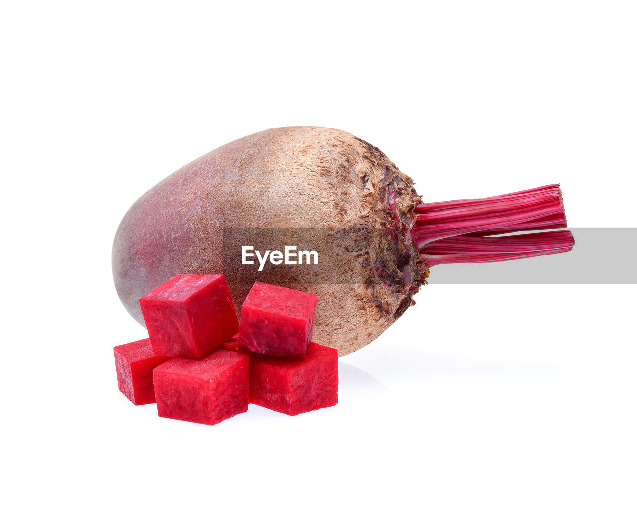 Common beet against white background