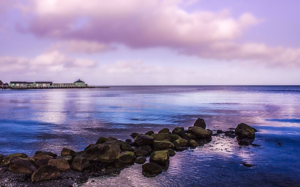 VIEW OF SEA AGAINST CLOUDY SKY