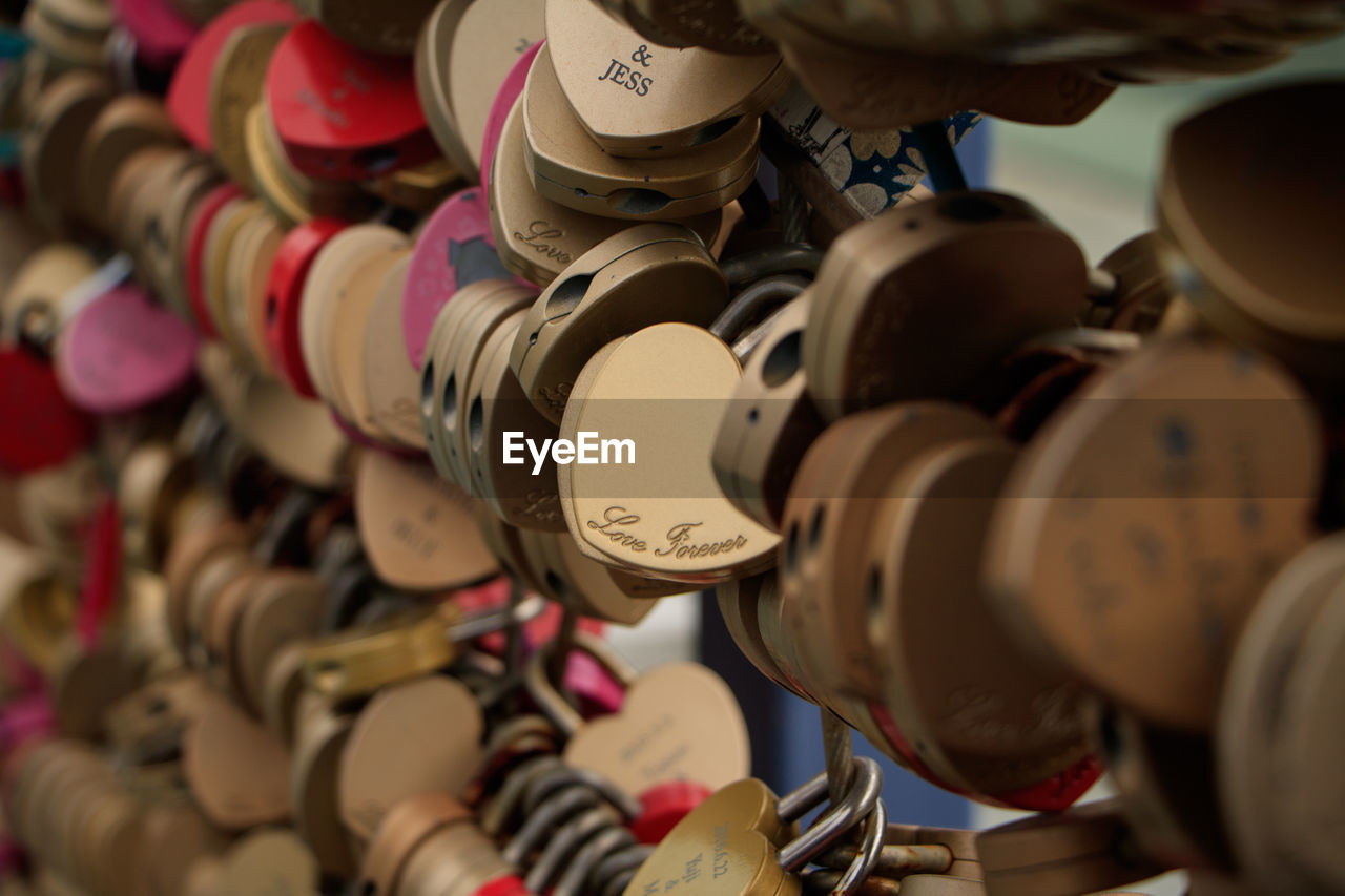 Full frame shot of padlocks