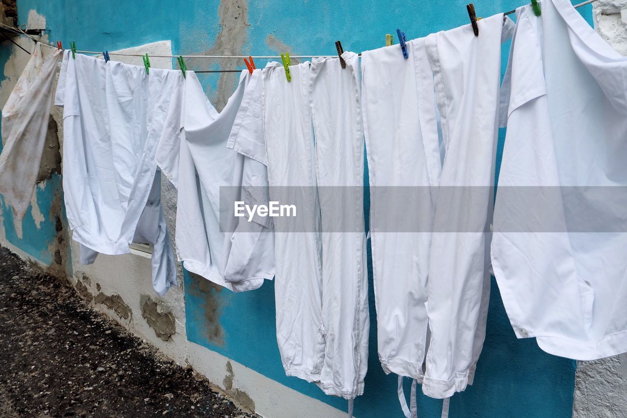 Clothes drying on clothesline