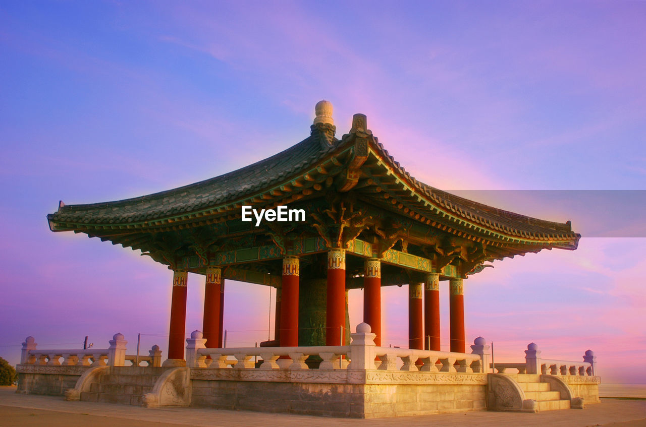 Korean friendship bell against sky