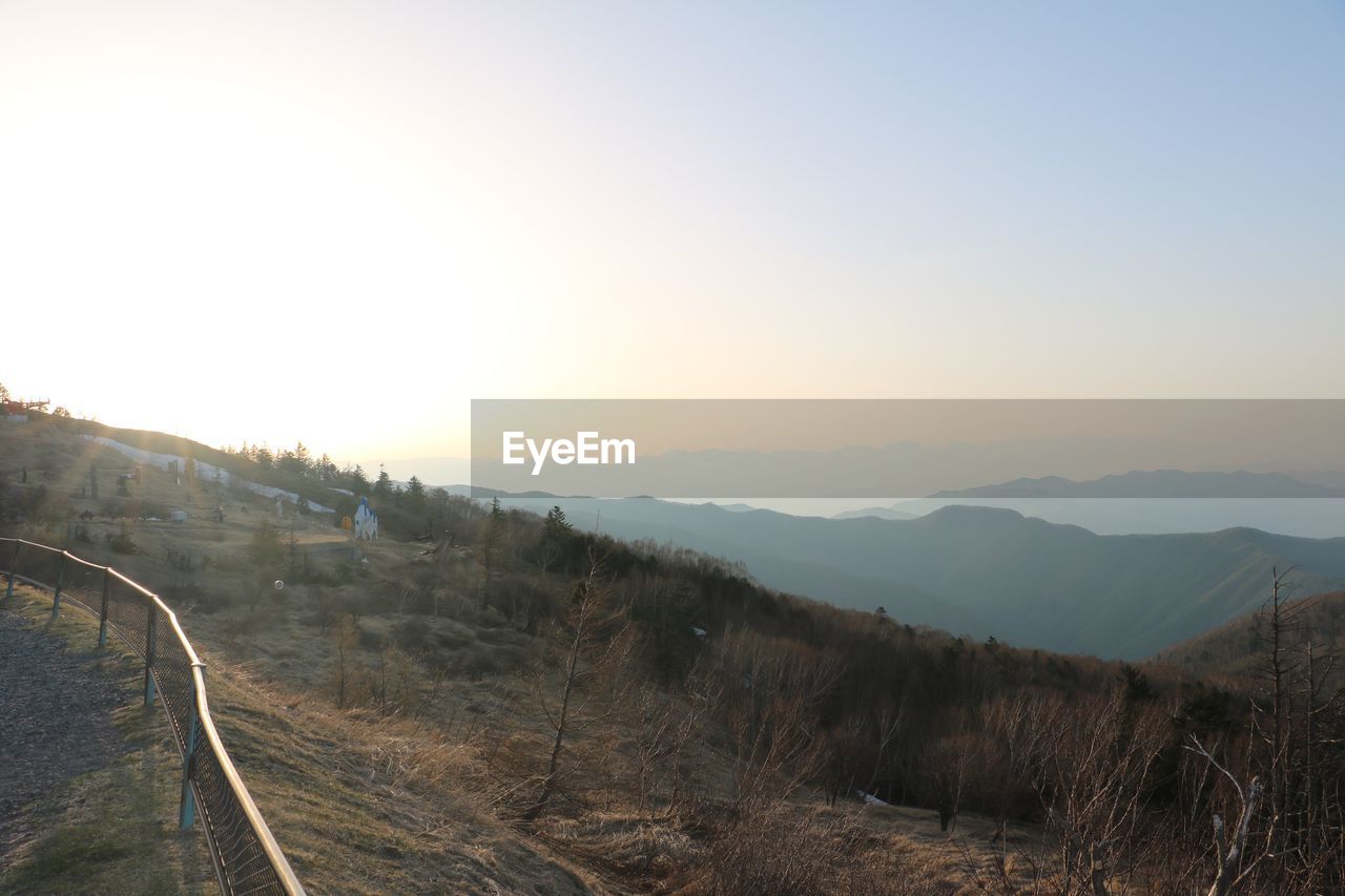 Scenic view of landscape against clear sky