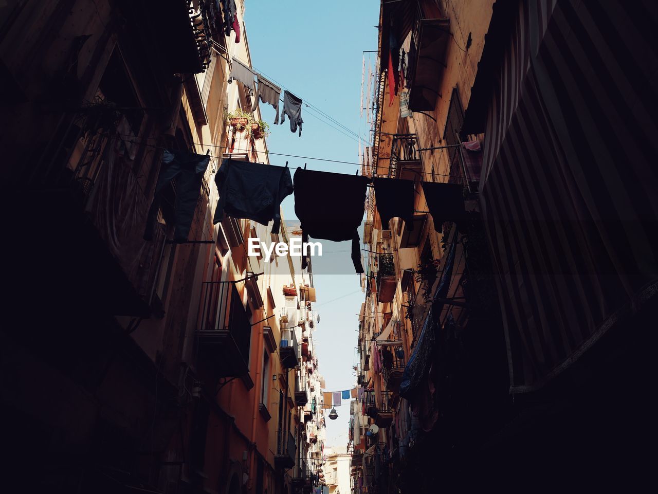 Low angle view of buildings in city