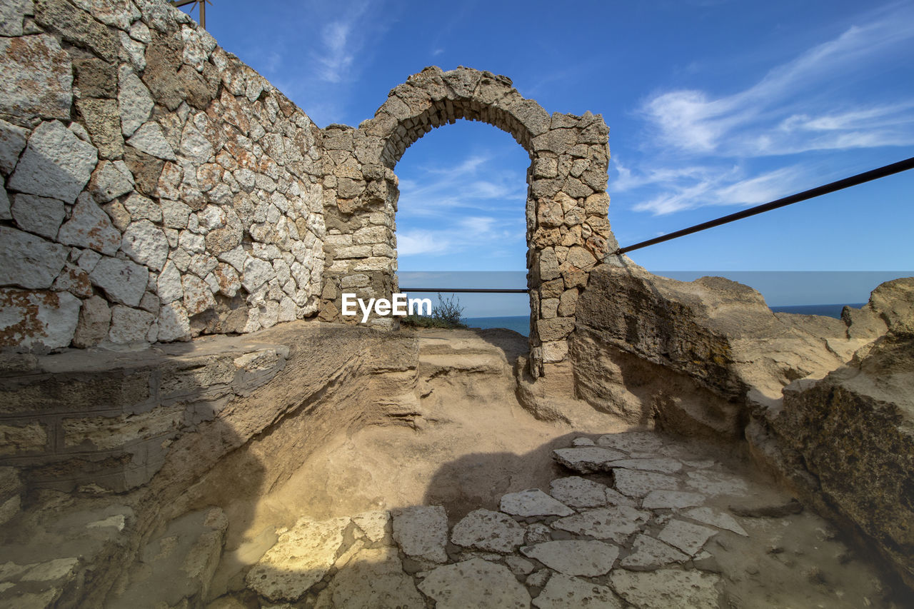 Ancient fortress on cape kaliakra above the sea. 