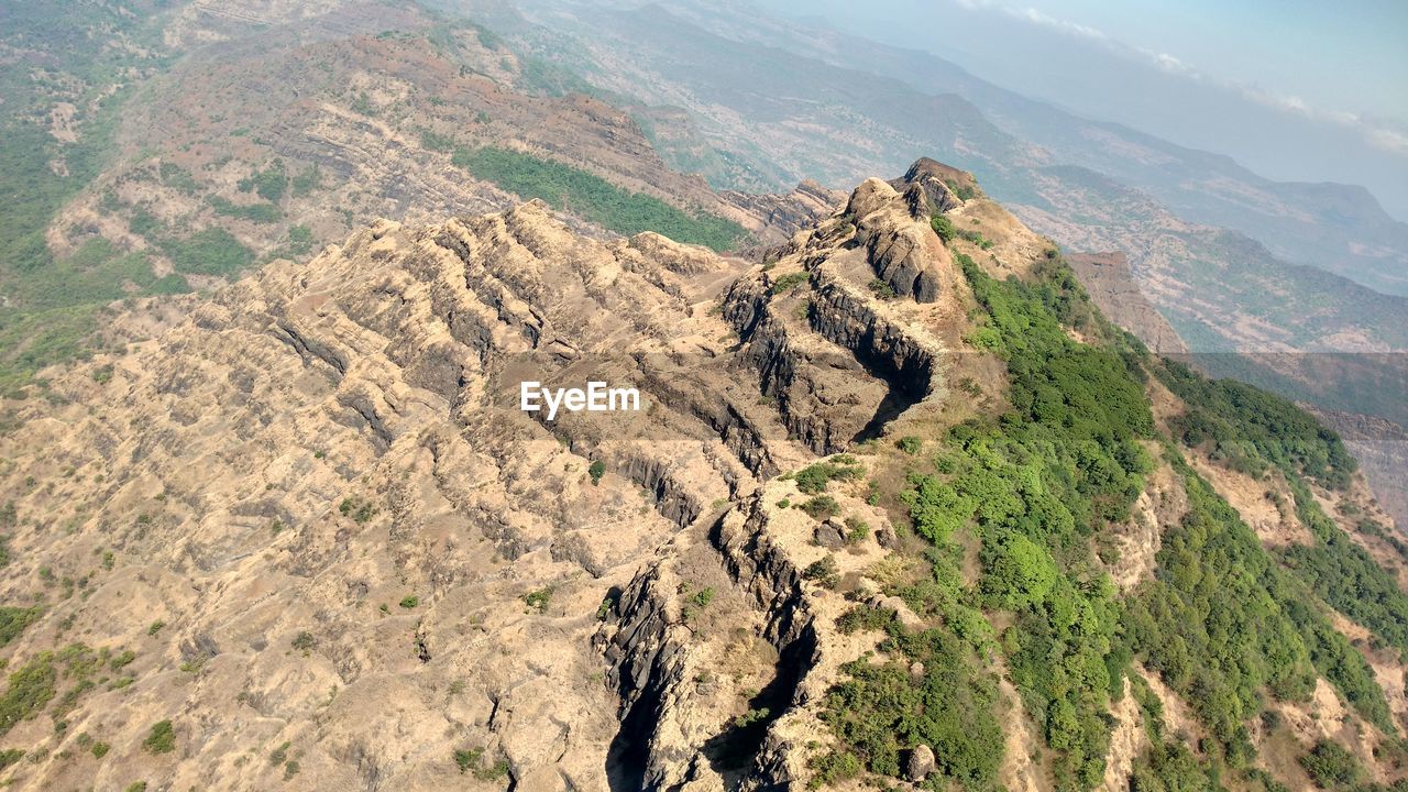 High angle view of mountains