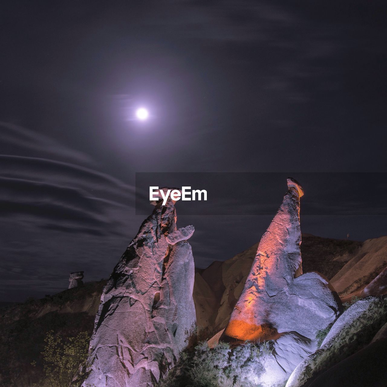 Low angle view of rocks against the sky