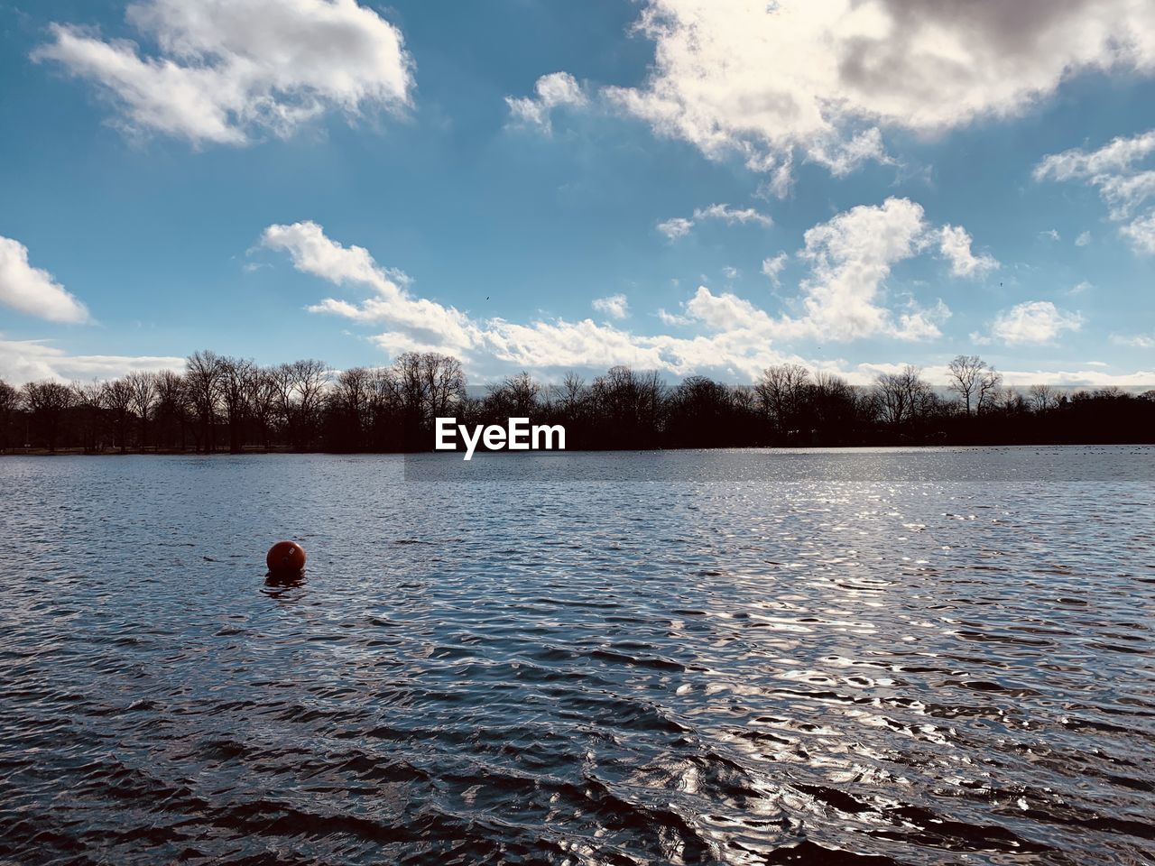 Scenic view of lake against sky in brooklyn, prospect park during winter month