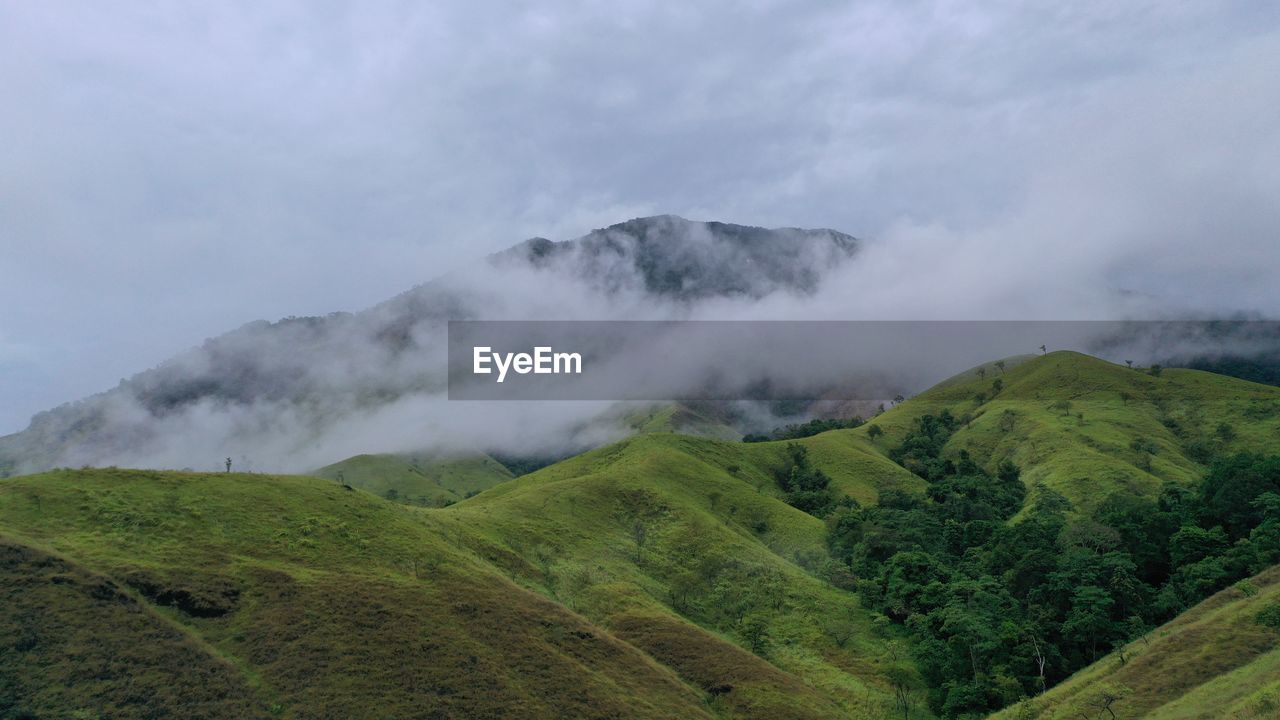 Scenic view of mountains against sky