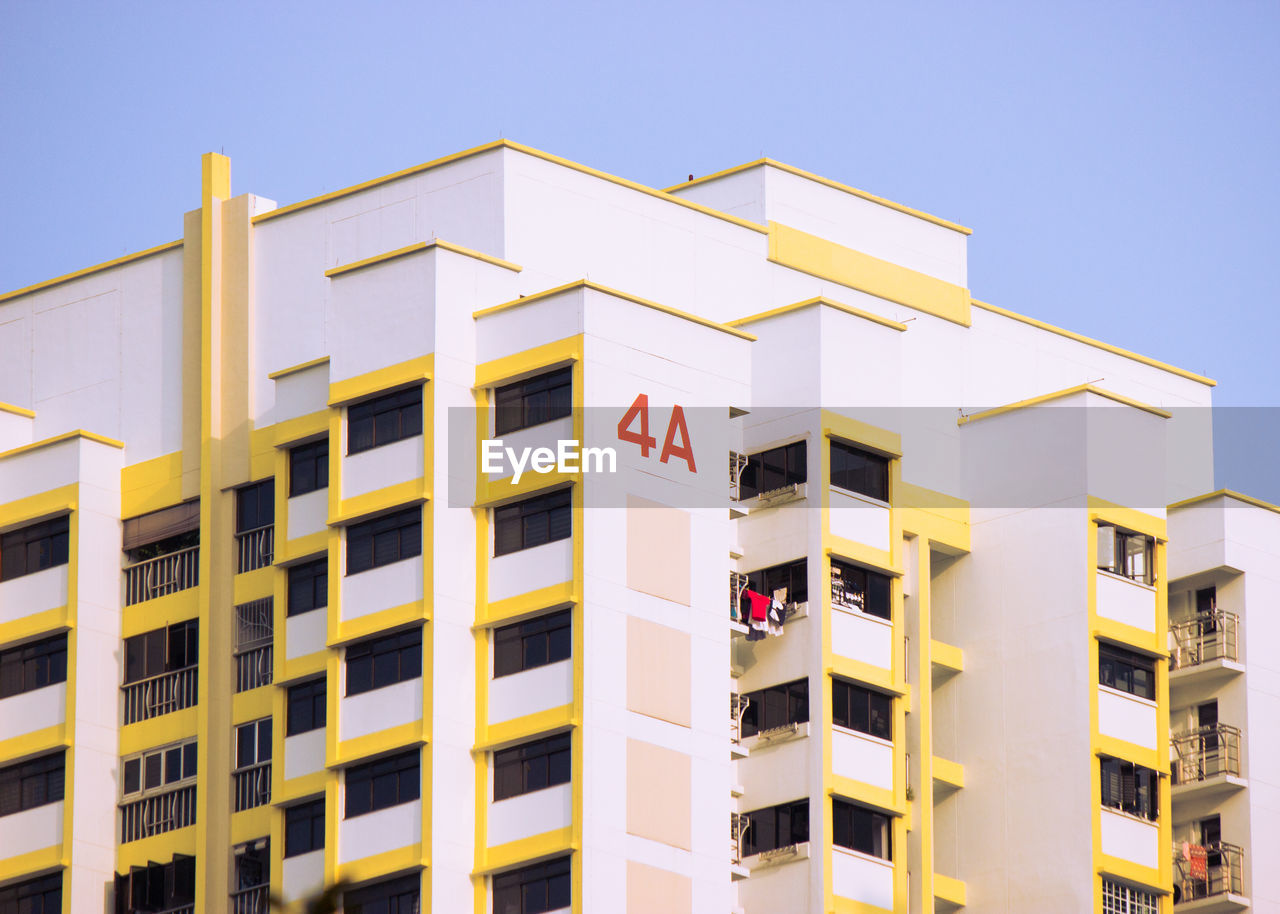 Low angle view of apartment highrise