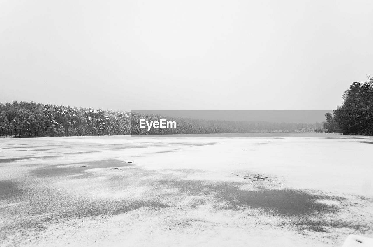 Scenic view of frozen landscape