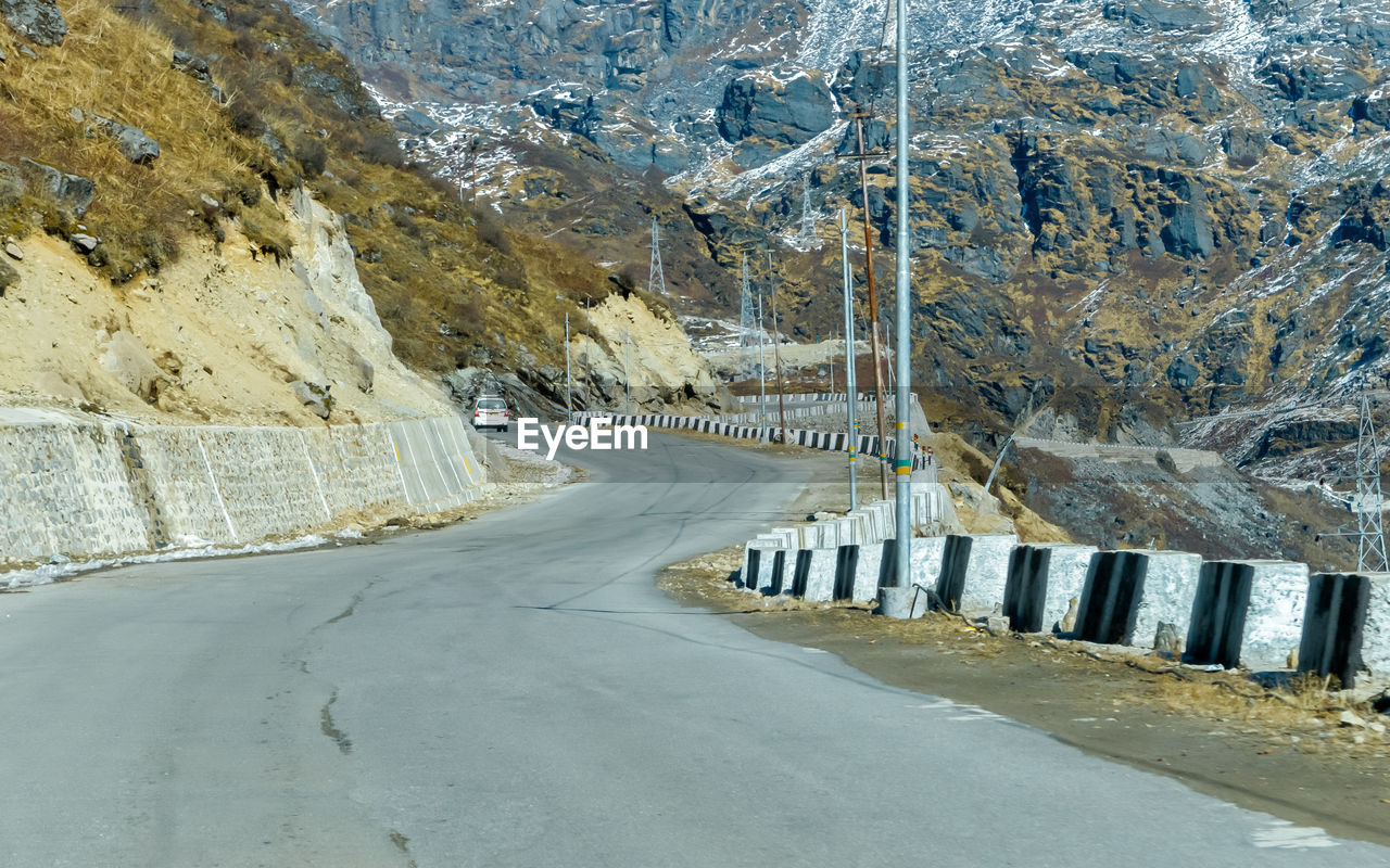 Road leading towards mountains. arunachal frontier highway india and china international border 