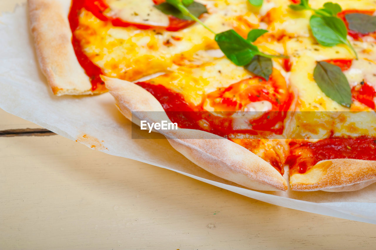 close-up of pizza