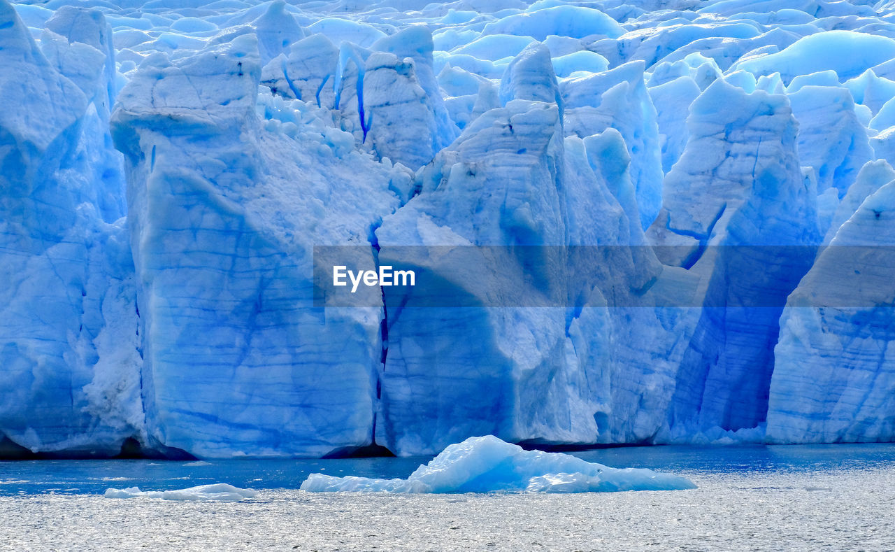 Closeup to grey glacier in the southern patagonia ice field chile.