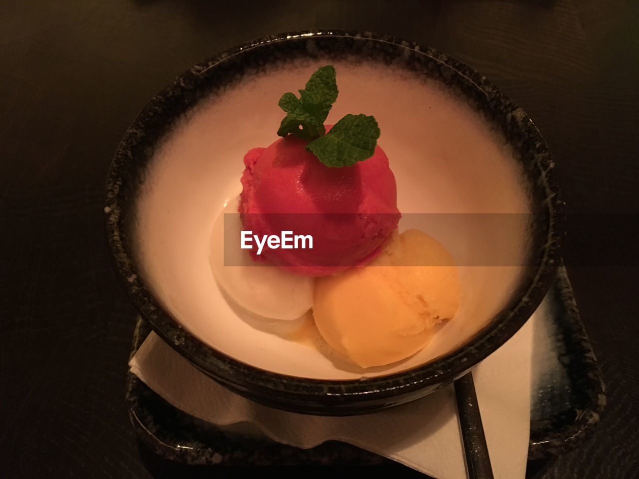CLOSE-UP OF DESSERT ON PLATE