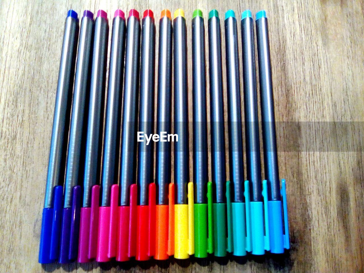 Close-up of multi colored markers