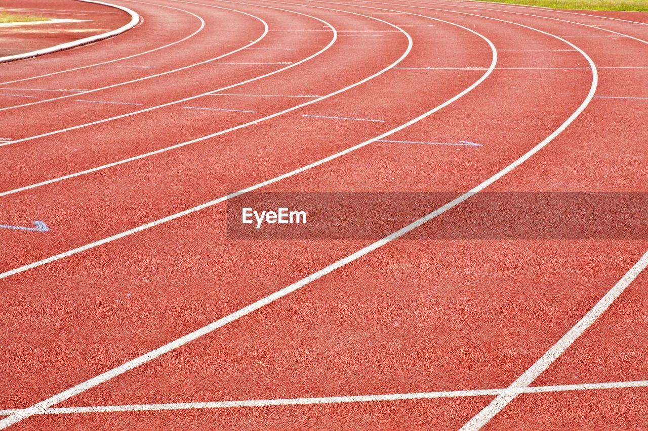 Full frame shot of red running track