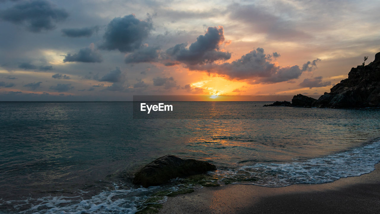 SCENIC VIEW OF SEA DURING SUNSET