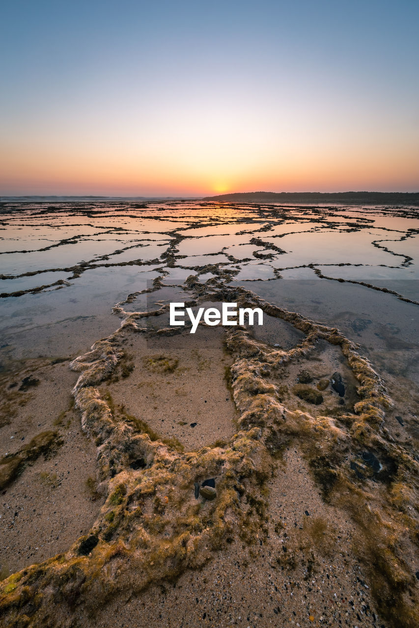 SCENIC VIEW OF BEACH DURING SUNSET