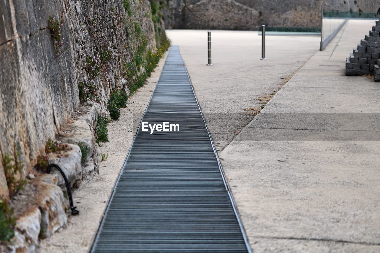 Empty footpath in park