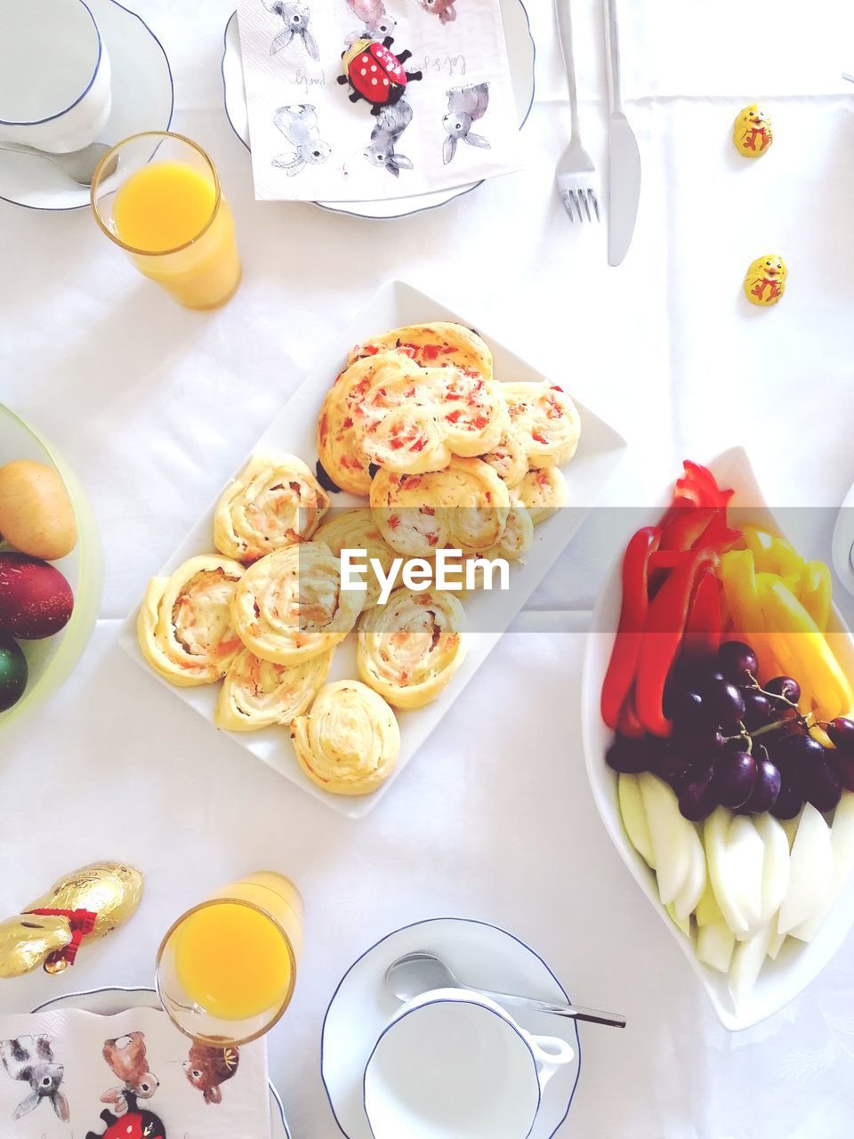 High angle view of food on table