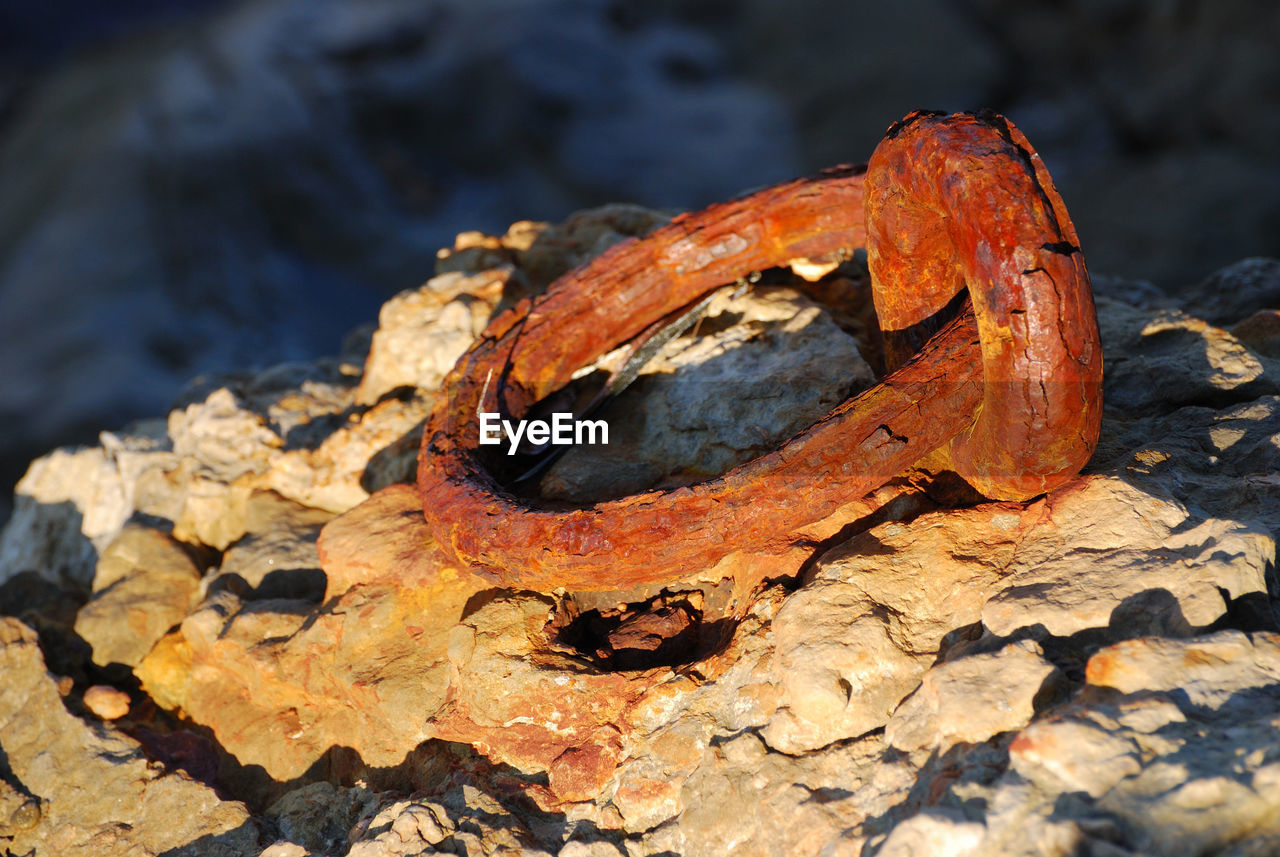 HIGH ANGLE VIEW OF RUSTY METAL