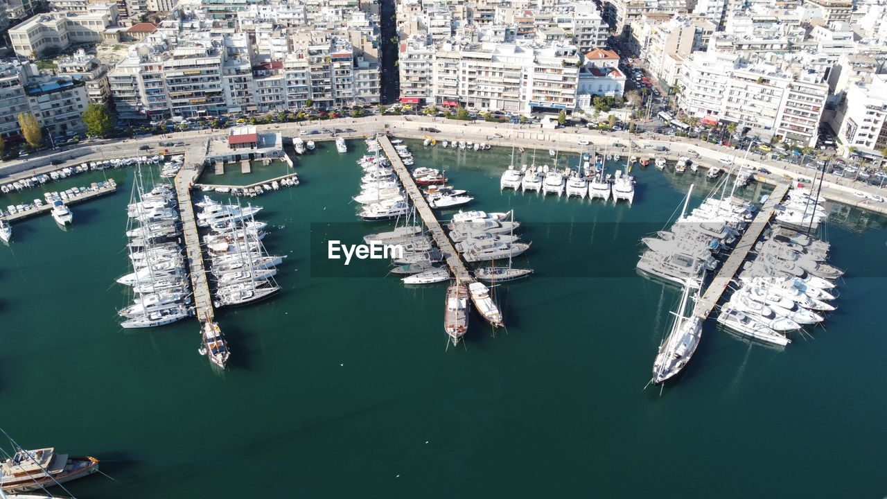 The port of pireas in greece displaying all of the fancy ships