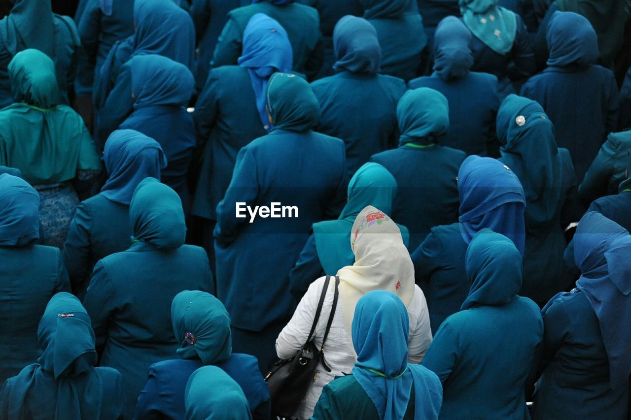 Full frame shot of women wearing hijabs