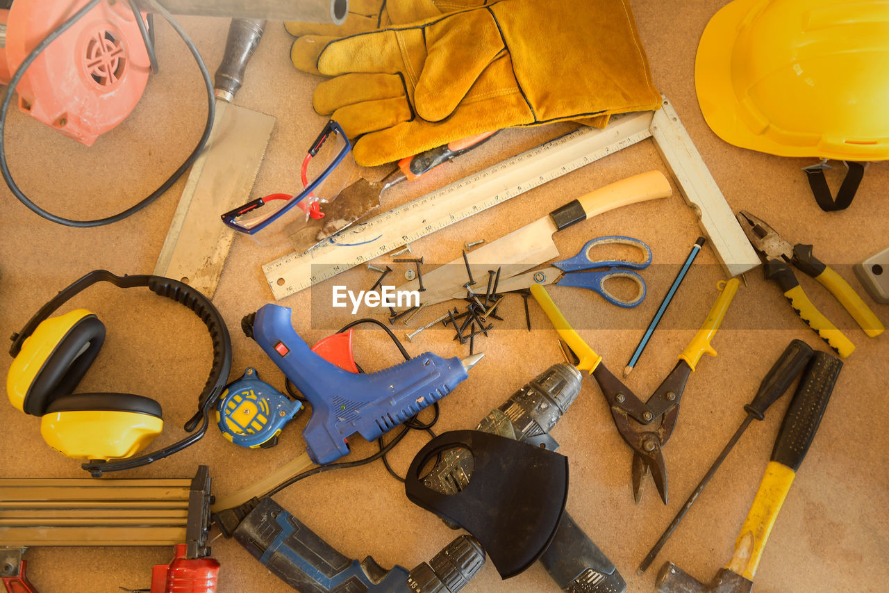 Top view of architects  capenter desk